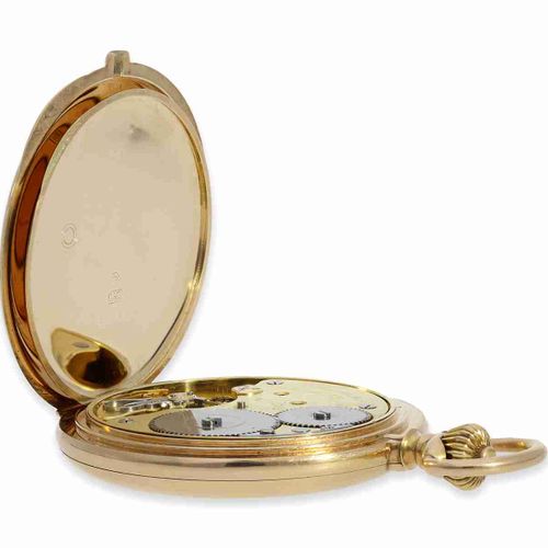 Null Pocket watch: especially heavy and large Glashütte gold hunting case watch,&hellip;