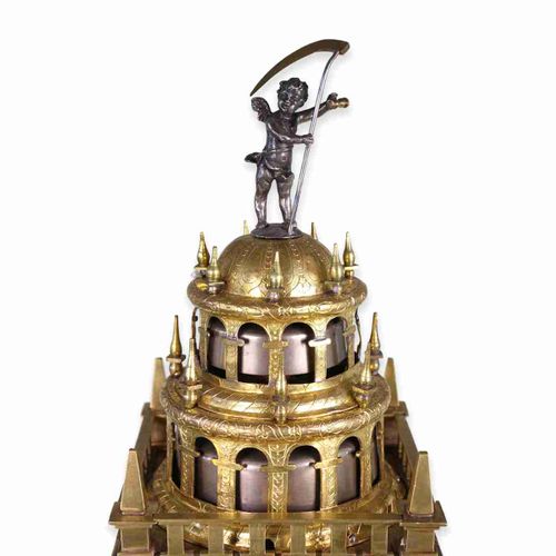 Null 台钟：特别大的博物馆质量的文艺复兴时期的台钟，带敲击装置，约1600年

约。高43厘米，底座约22×22厘米，火镀铜底座上有4条球腿（其中2条已更换&hellip;