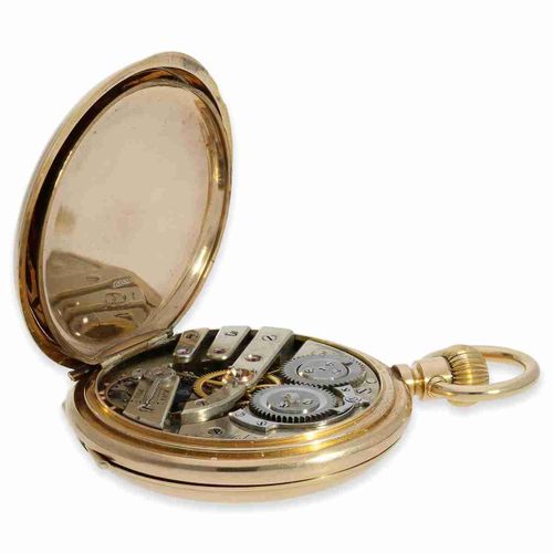 Null Pocket watch: fine Louis XV gold hunting case watch from nobility, Ankerchr&hellip;