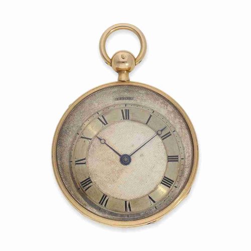 Null Pocket watch: fine small lepine with decentral time display and striking me&hellip;