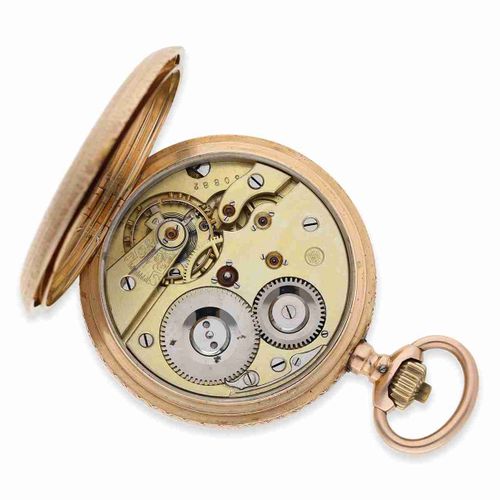 Null Montre de poche : très rare montre de chasse IWC splendour avec décor Renai&hellip;