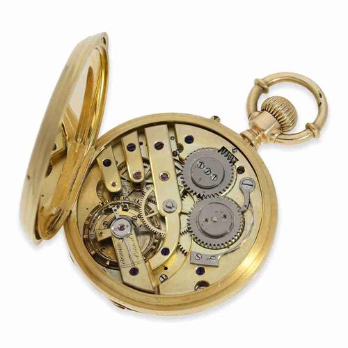 Null 怀表：精致的日内瓦12357号钟表，约1870年。

Ca.直径49毫米，约97克，18K金，狩猎表壳表，3个金盖，圆顶标有Ancre Geneve &hellip;