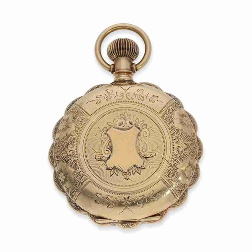 Null Orologio da tasca: molto bella in oro massiccio Art Nouveau caccia orologio&hellip;