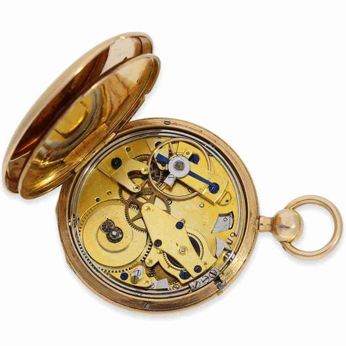 Null Pocket watch: fine small lepine with decentral time display and striking me&hellip;