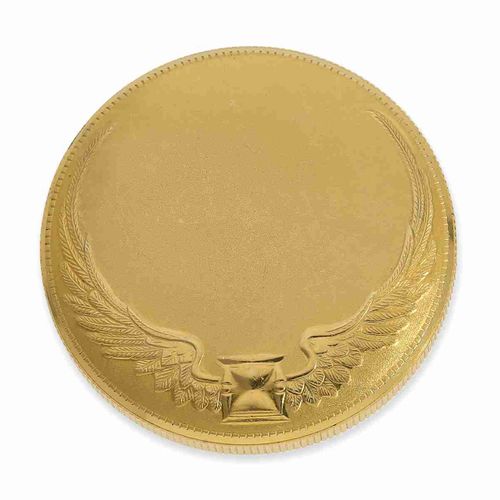 Null 怀表：罕见的18K金硬币表，Benrus品牌，来自1950年代

约。直径35.5毫米，重约41克，18K金，硬币形状的表壳，带弹簧盖的表壳带，标有S&hellip;