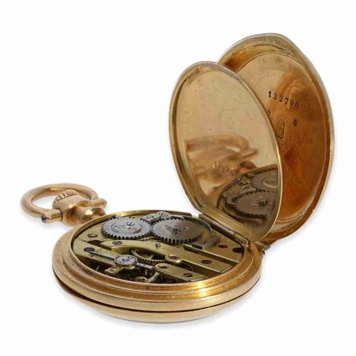 Null Reloj de bolsillo: reloj de señora miniatura Luis XV de oro y esmalte, Vach&hellip;
