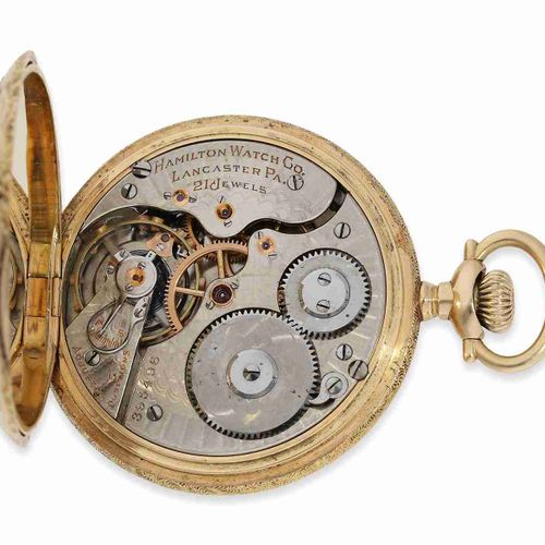 Null Reloj de bolsillo: Reloj de caza de esplendor americano, caja de oro de tre&hellip;