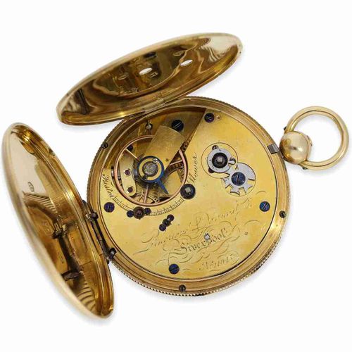 Null Pocket watch: large technically interesting gold pocket watch with early Ma&hellip;