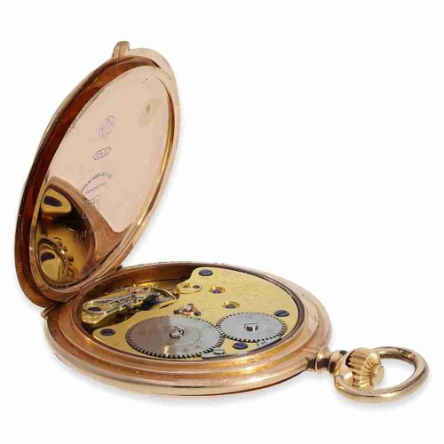 Null Pocket watch: exceptionally large pink gold Glashütte precision pocket watc&hellip;