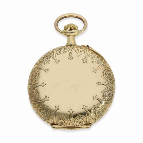 Null Pocket watch: extremely rare 18K gold piece of a "Roskopf Patent", ca. 1900&hellip;