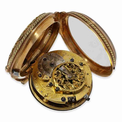 Null Pocket watch: exquisite, very rare Louis XV lady's watch, royal watchmaker &hellip;