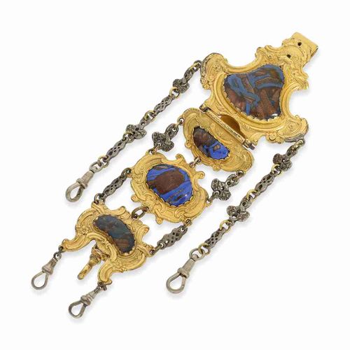 Null Chatelaine: extremely unusual chatelaine with inlays (artificial stones), R&hellip;