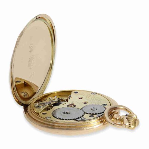 Null Montre de poche : fine montre de chasse en or de Glashütte, Deutsche Präzis&hellip;