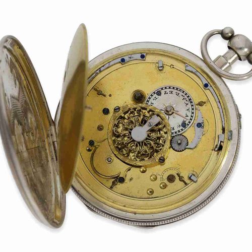Null Reloj de bolsillo: gran reloj de plata de repetición, probablemente Suiza c&hellip;