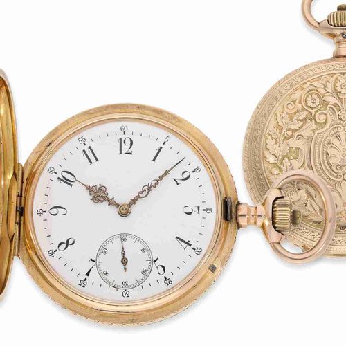 Null Montre de poche : très rare montre de chasse IWC splendour avec décor Renai&hellip;