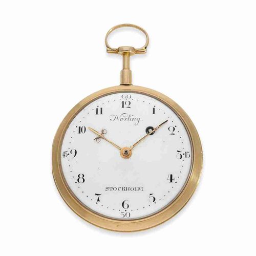 Null Reloj de bolsillo: raro reloj sueco de oro de 18 quilates, Johan Norling St&hellip;