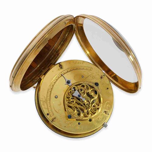 Null Pocket watch: rare large 18K gold Swedish verge watch, Johan Norling Stockh&hellip;