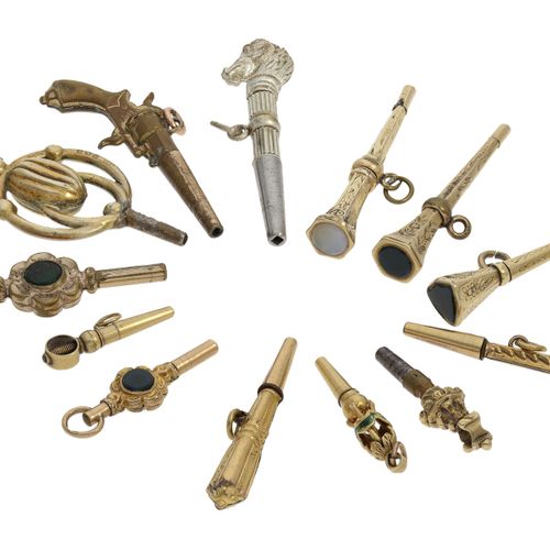Null Uhrenschlüssel: große Sammlung von seltenen Spindeluhrenschlüsseln, ca. 175&hellip;