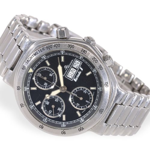 Null Wristwatch: sporty vintage steel chronograph, Baume & Mercier 'Formula S'

&hellip;
