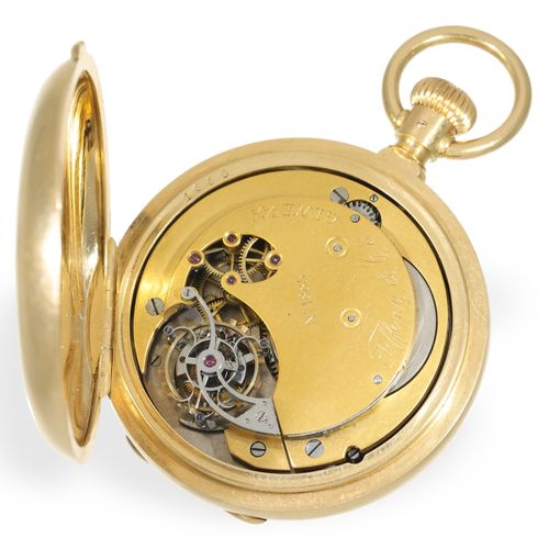 Null Montre de poche : unique montre de chasse en or/émail avec tourbillon et ca&hellip;