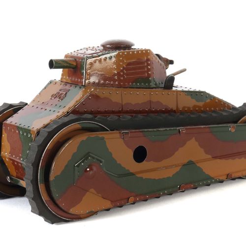 Null Panzer Märklin, ca. 1938, Modell 1091/4, Blech, kräftiges, rötl. Mimikry, U&hellip;