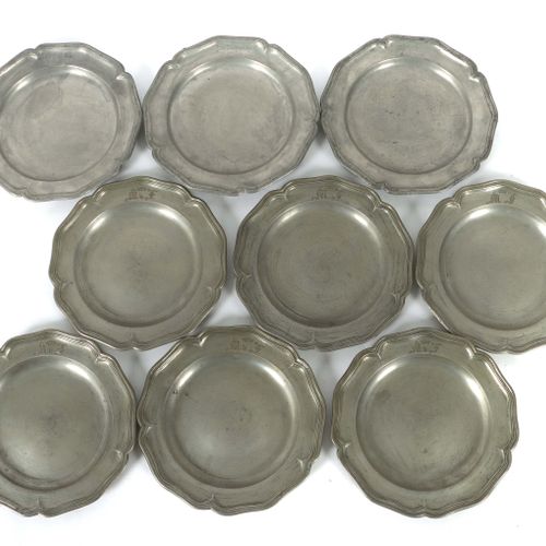 Null Set of 9 pewter plates Germany, partly probably Johann Christoph Scheid, 18&hellip;