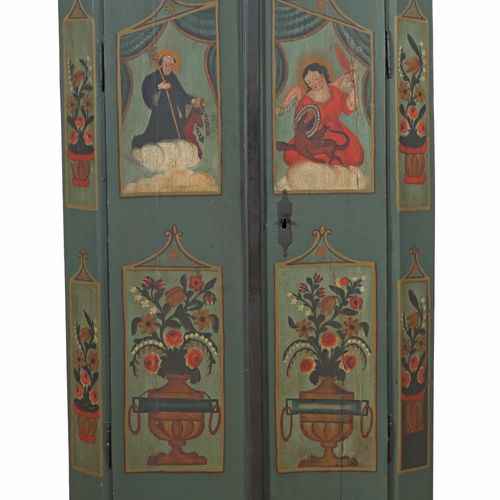 Null Peasant cabinet painted with figure of saints and angels 19th/20th century,&hellip;