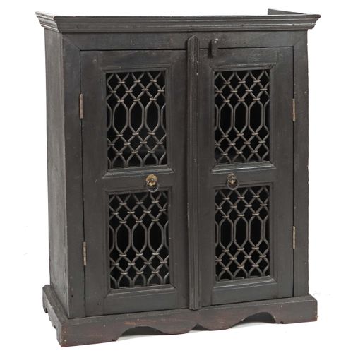Null Liquor cabinet with latticework 20th century, colonial style, wood stained &hellip;