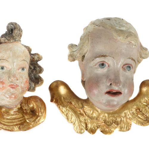 Sculpteur des XVIIIe et XIXe siècles du sud de l'Allemagne. ''Paire de têtes d'a&hellip;