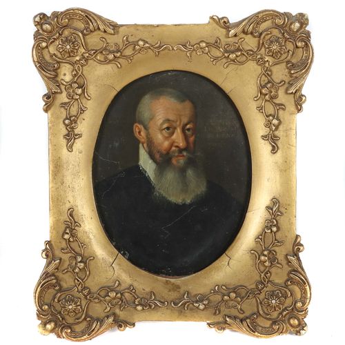 Null 17世纪画家，"'Patrician Portrait'"，一个大胡子男人的半身像，四分之三的侧面，看着观众，上面刻着 "Aetatis suar I&hellip;