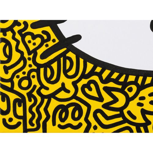 Mr Doodle "KITTY YELLOW #3"acrylic on canvas 50.2×50.2 cm