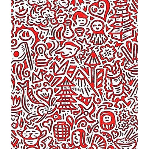 Mr Doodle "SHINZO ABE "acrílico sobre lienzo 183,0×122,0 cm
