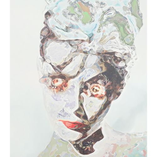SAITO Makoto "AFTERNOON "acrilico e inchiostro a olio su tela 180,5×125,1 cm