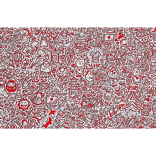 Mr Doodle "阿倍晋三"，布面丙烯，183.0×122.0厘米