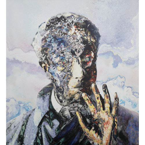 SAITO Makoto "我是（米歇尔-安托尼奥尼的肖像）02 "帆布上的丙烯酸和油墨 160.0×146.8厘米