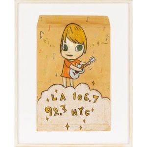 NARA Yoshitomo "UNTITLED (LA 106.7 92.3 NYC) "Lápiz de color sobre sobre 39,0×24&hellip;