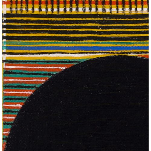 ONOSATO Toshinobu "ZWEI KREISE "Ölfarbe auf Leinwand 15,5×22,5 cm