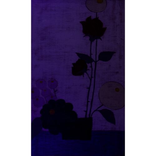 KARIYA Miki "IKEBANA "acrylique sur carton 60,5×36,5 cm