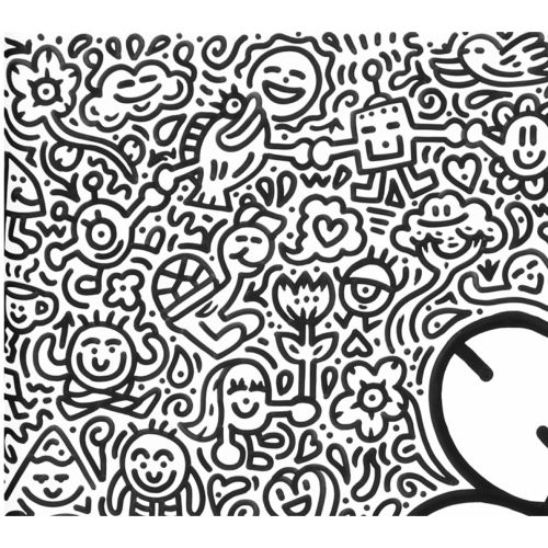 Mr Doodle "FLOWER "acrílico sobre lienzo 219,0×216,0 cm