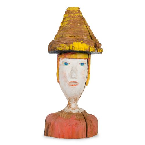NARA Yoshitomo "UNTITLED "acrylique et crayon de couleur sur bois h44.0×l18.0×d1&hellip;