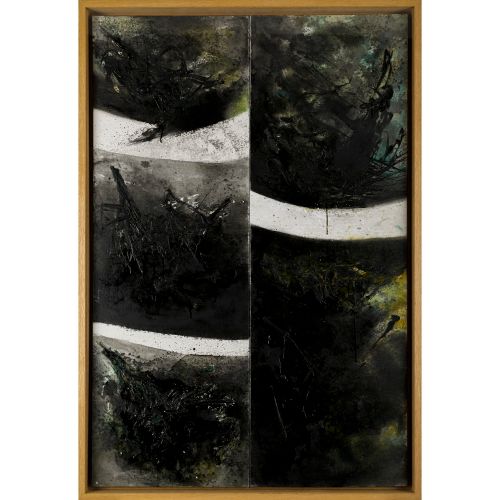 DOMOTO Hisao "SEMBLES BINAIRES / DUALISTIC ENSEMBLE (DIPTYCH) "布面油画 总面积：120.0×80&hellip;