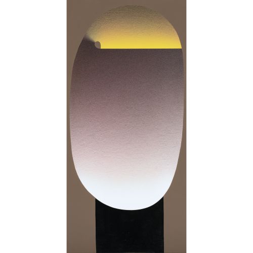 MOTONAGA Sadamasa "TRE ELLIVE IN BEIGE "acrilico su tela 97,1×130,6 cm