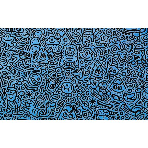 Mr Doodle "WINTER" acrylique sur toile 219.0×411.0 cm