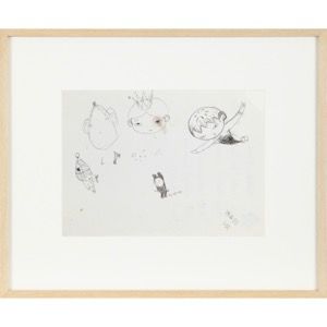 NARA Yoshitomo "DRAWING / LETTER(A LETTER IS WRITTEN ON THE REVERSE) "stylo sur &hellip;