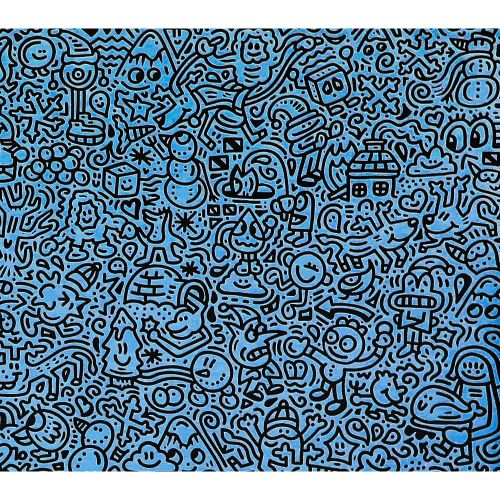 Mr Doodle "冬天"，布面丙烯，219.0×411.0厘米