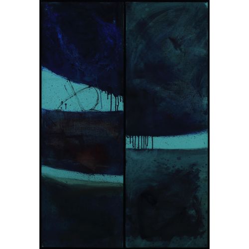 DOMOTO Hisao "ENSEMBLE BINAIRES / DUALISTIC ENSEMBLE (DIPTYCH) "pittura a olio s&hellip;