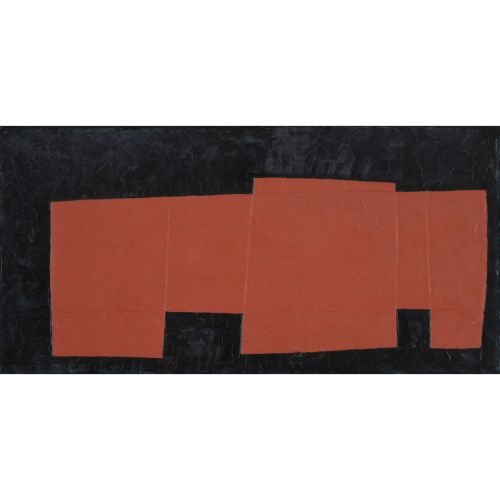 YAMAGUCHI Takeo "FENCE FORM "pittura a olio su tavola 30,2×60,3 cm