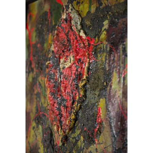 IMAI Toshimitsu "OBRA "óleo sobre lienzo y grava 117,0×90,3 cm