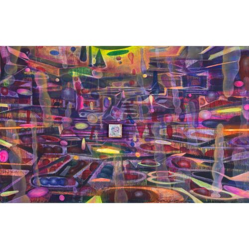HUANG Yuxing "TERRA DI CRESCITA "acrilico su tela 145,0×230,0 cm