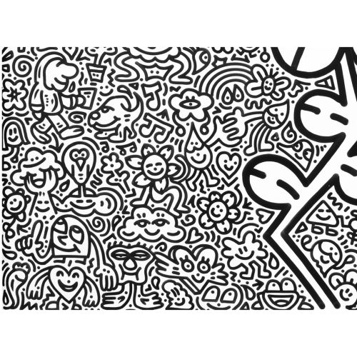 Mr Doodle "FIORE "acrilico su tela 219,0×216,0 cm